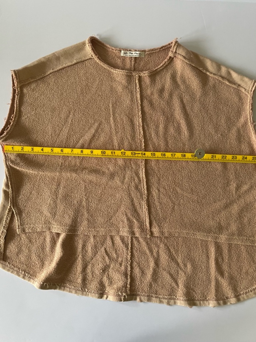 Free People We The Free Raw Edge Hi-Lo Tank – Beige – Size Small - Picture 7 of 7